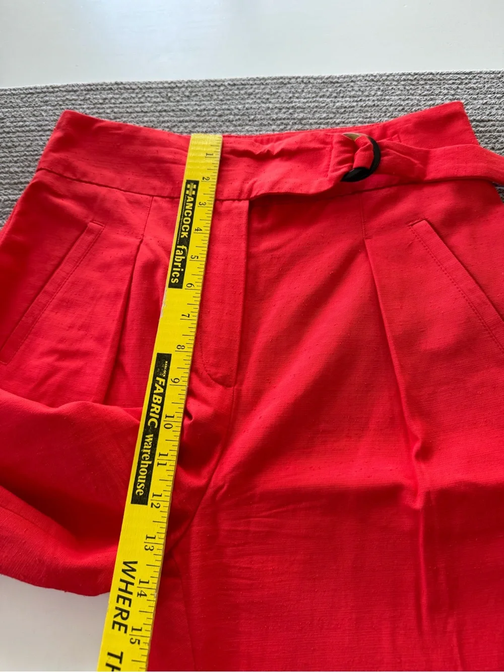 Sezane Coral Red Aldo Trouser Cotton Blend High Waist Dress Pants Size 38 or 6 - Picture 12 of 16